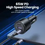 69W USB-C Car Charger with Triple Fast Charging Ports and Cooling Design 4 79856 5e6c36