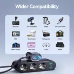 139W 7-in-1 Multi-Port Fast Car Charger with PD/QC3.0 USB C & Cigarette Lighter Adapter 9 79922 bdc759