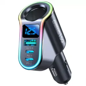 150W 4-in-1 Car Charger Fast Charging Cigarette Lighter Adapter PD3.0 & QC3.0