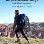 Handsfree Solar Backpack Power Station, 268.8Wh LiFePO4 Solar Generator for Travel 7 80075 5fc844