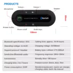 Wireless Bluetooth Car Kit Handsfree Speakerphone – Compatible with Ford, Toyota, Honda 8 80551 8c836e