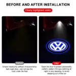 2PCS Car Door Welcome Lights Projector for Volkswagen Golf, Passat, Tiguan 5 81325 96db1d