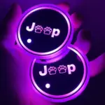 2PCS LED Cup Holder Lights for Car – 7-Color Changing Coasters for Jeep, Ford, Toyota 5 81462 d7e152