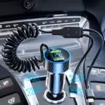 USB Car Phone Charger Adapter with Retractable Cable LED Voltage Monitor 7 82263 90fdd7