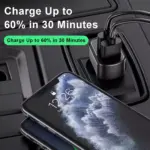 65W 3-Port PD Car Charger Fast Charging Mobile Phone Adapter 5 82313 7798ae