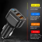 65W 3-Port PD Car Charger Fast Charging Mobile Phone Adapter 8 82313 dab9f2