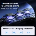 120W 3-Port Car Charger USB C Adapter with Fast Charging 8 82352 93e073