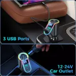 150W 4-in-1 USB Car Charger Adapter with PD 3.0 & QC3.0 6 82369 07076a