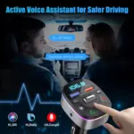 Bluetooth FM Transmitter with Dual USB QC3.0 Fast Charging and Hands-Free Calls 8 82408 4a27d3