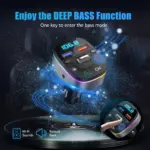 Bluetooth FM Transmitter with Dual USB QC3.0 Fast Charging and Hands-Free Calls 4 82408 4b52f4