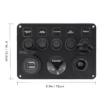 5-Gang Boat & Car Switch Panel with Digital Voltmeter, USB Ports, and 12V Outlet for Tesla 8 82765 d27e7b