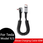 Fast Charging USB Cable for Tesla Model 3/Y/S/X - 60W High-Speed Car Charger 7 83003 fcf433