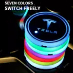 7-Color LED Atmosphere Car Coasters for Tesla 6 83450 8be1ea