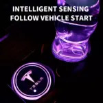 7-Color LED Atmosphere Car Coasters for Tesla 5 83450 a1e733