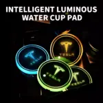 7-Color LED Atmosphere Car Coasters for Tesla 4 83450 b1c4e2