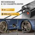 Portable Wireless Tire Inflator and Air Pump for Car, Motorcycle, Bicycle & Balls 6 83701 90ce56