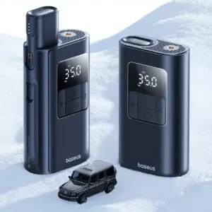 2-in-1 Wireless and Wired Car Tire Inflator with Power Bank and Flashlight