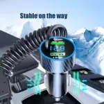 4-in-1 USB Car Charger with Retractable Cable & LED Voltage Monitor 6 83798 71f96d