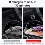 95W Dual USB & Cigarette Lighter Car Charger Adapter for Dash Cam & Phones 6 83872 50b72d