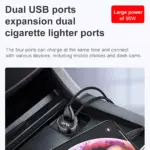 95W Dual USB & Cigarette Lighter Car Charger Adapter for Dash Cam & Phones 7 83872 88e0cd