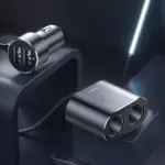 95W Dual USB & Cigarette Lighter Car Charger Adapter for Dash Cam & Phones