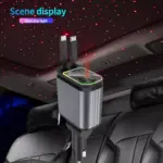 4-in-1 Retractable Car Charger with Starlight Roof, 100W USB-C Fast Charging 10 83880 20ef49