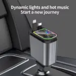 4-in-1 Retractable Car Charger with Starlight Roof, 100W USB-C Fast Charging 7 83880 2a8b25
